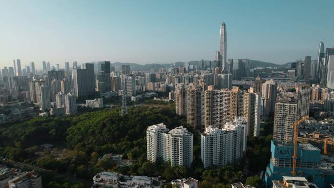 深圳福田河套视频深圳福田远眺平安大厦远景