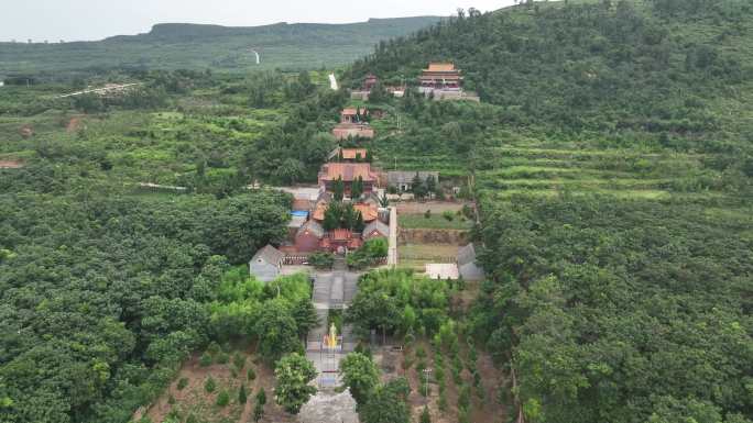 河南许昌禹州风景名胜历史古迹禹王庙航拍