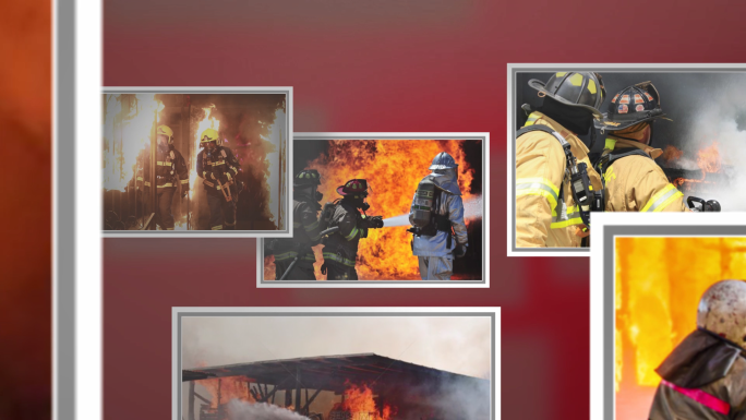 消防救援照片汇聚ae模板