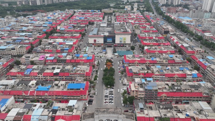 河南禹州一峰城市广场中药材专业市场航拍