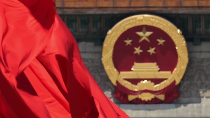 北京天安门国旗国徽特写视频素材