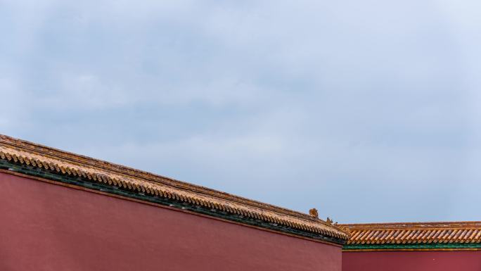 阴雨天乌云密布的北京故宫延时摄影