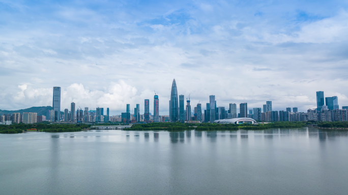 深圳湾全景航拍延时