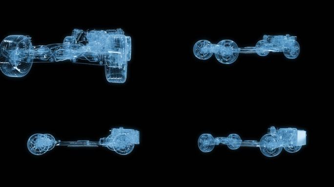 汽车底盘透视全息通道素材