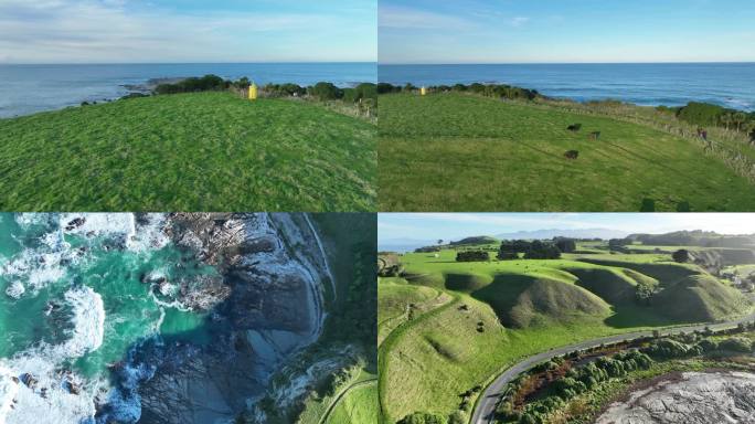 新西兰纯净唯美碧海蓝天绿地美景