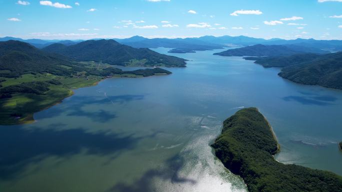吉林市松花湖夏季自然风光航拍