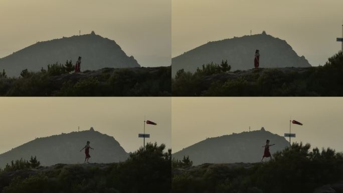 大山日出日落夕阳晚霞航拍