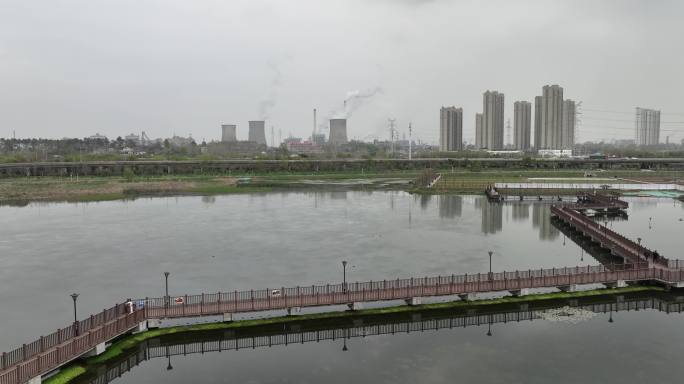 工业排放的锅炉污染城市