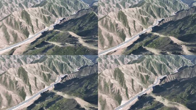 新疆山区公路航拍