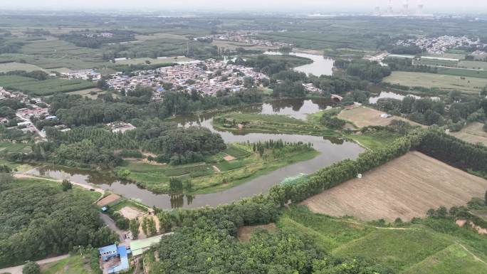 河南新郑城市地标大景空镜头原素材航拍