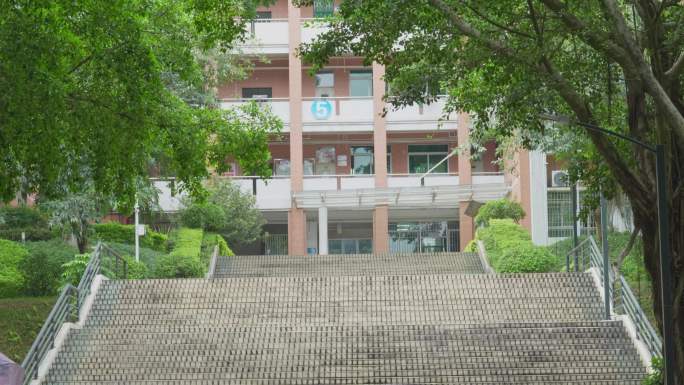 4K升格实拍，夏日广州的校园教学楼与阶梯