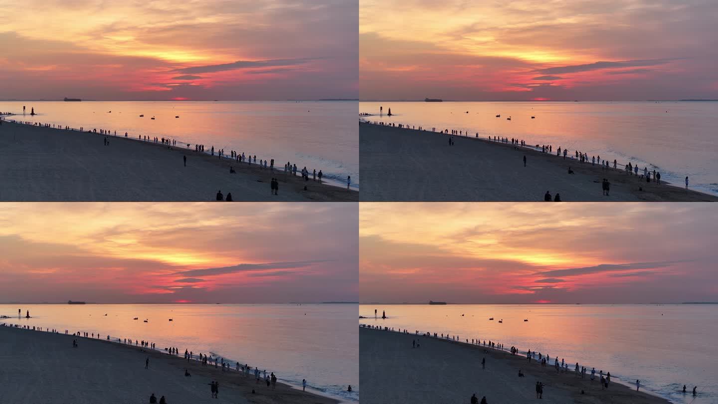 海边沙滩日出朝霞