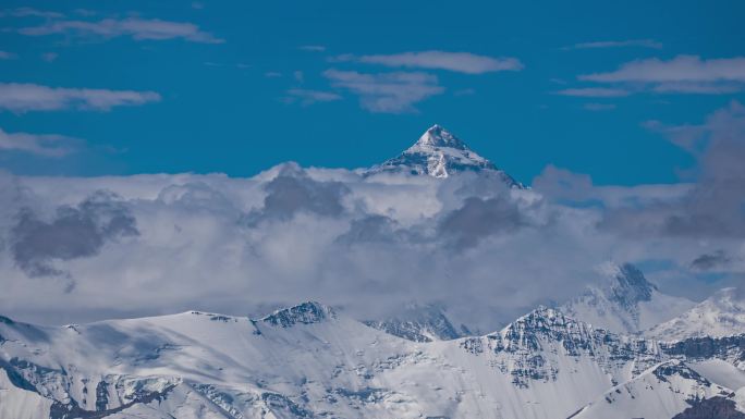 珠峰延时 冰川雪山