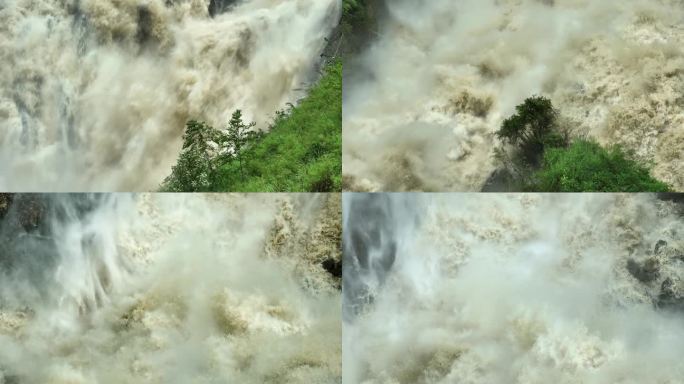 洪水、山洪、瀑布、六盘水滴水岩瀑布