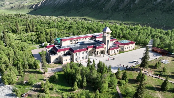 新疆伊犁夏塔温泉酒店航拍