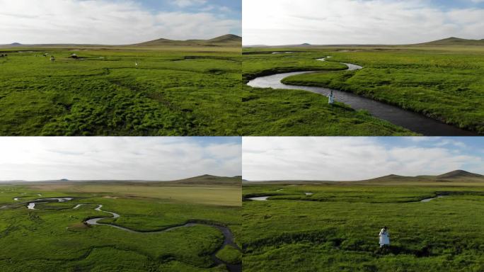 草原蜿蜒河水