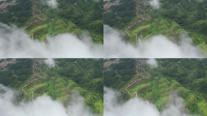 盘山赛道俯瞰  俯拍大地