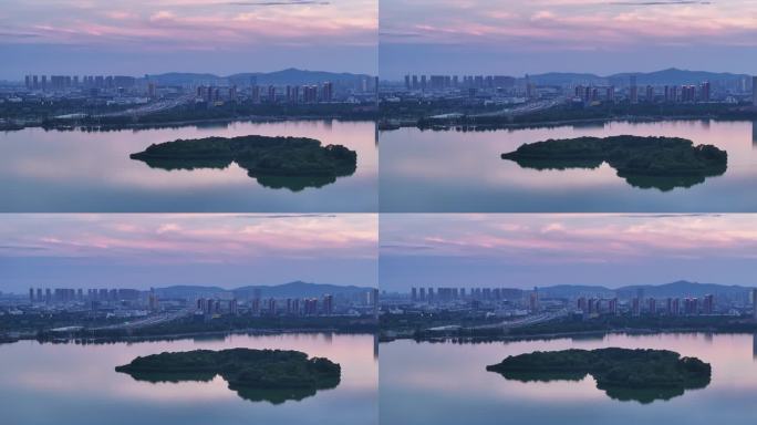 尹山湖 吴中区 落日 航拍 夜景 蓝调