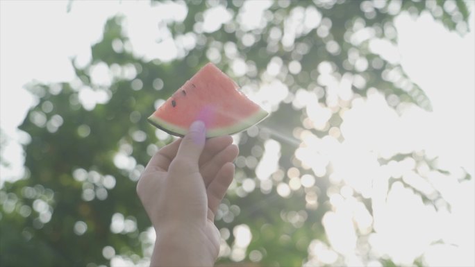 唯美夏天空镜小清新素材向往自由夏天吃西瓜