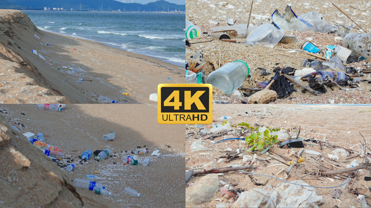 海滩垃圾海洋污染海边