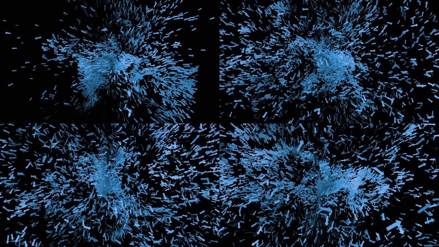 箭头随风飘散气流模拟
