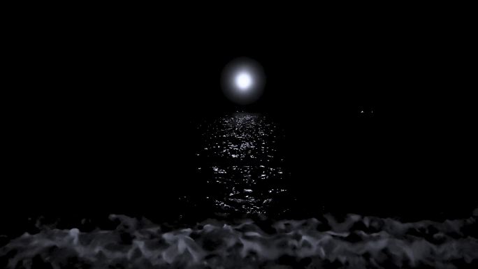 夜晚海边海浪-安静氛围2