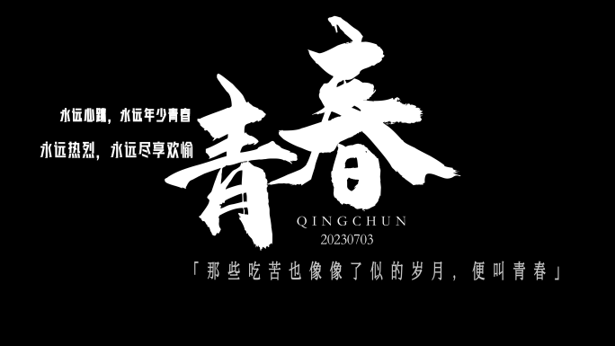 【原创】黑白大气文字字幕4K（无插件）