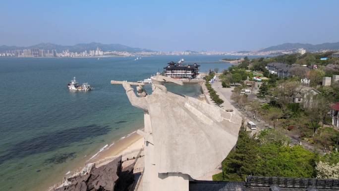 威海刘公岛甲午海战纪念馆实拍航拍