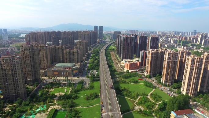 安徽 安庆市城市航拍 大景 道路 建筑