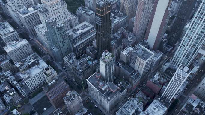 城市航拍纽约曼哈顿帝国大厦摩天大楼地标