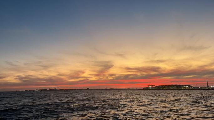 澳大利亚墨尔本海边夕阳空镜