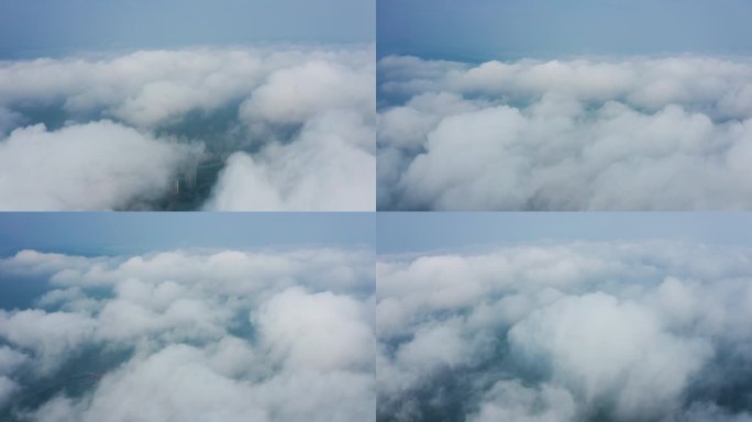 4K航拍云层云端之上空镜头