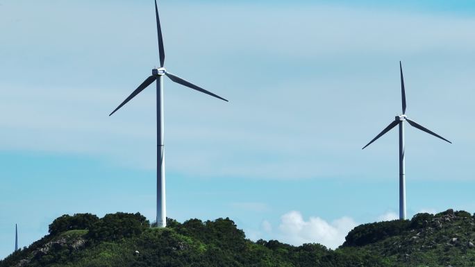 风力发电清洁能源山脉大气空镜航拍