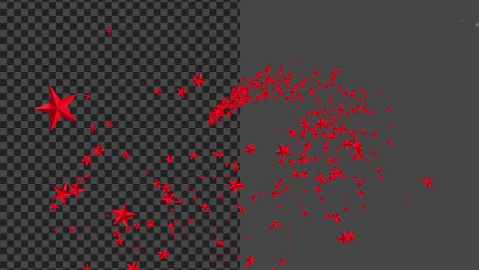 【素材包】八款红色五角星粒子转场