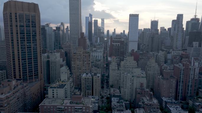 4K城市航拍纽约曼哈顿帝国大厦城市天际线