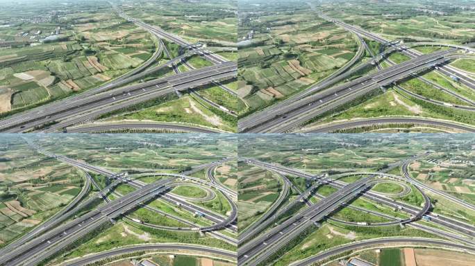 临沂京沪高速大景航拍  摇移镜头通用素材