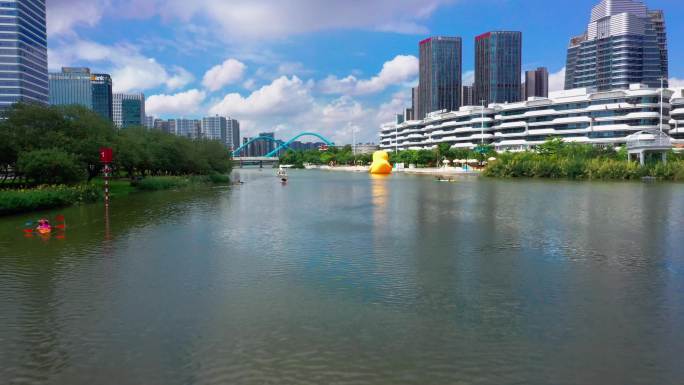 水清岸绿天蓝的南沙蕉门河蕉门公园