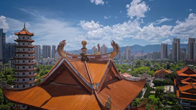 福州 西禅寺 寺庙 航拍 报恩塔