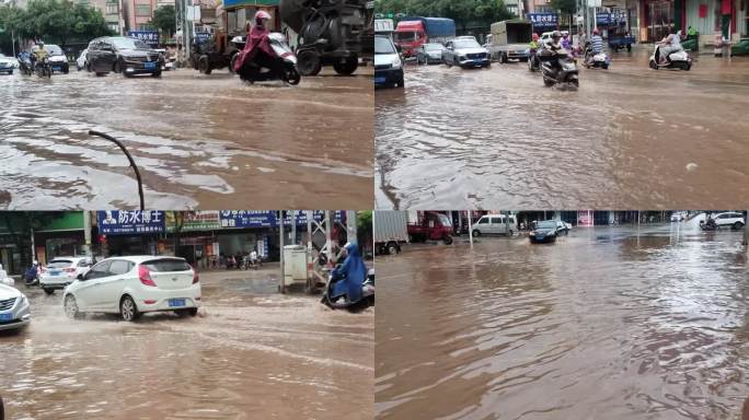 暴雨水浸街市政设施落后低洼地段积水严重