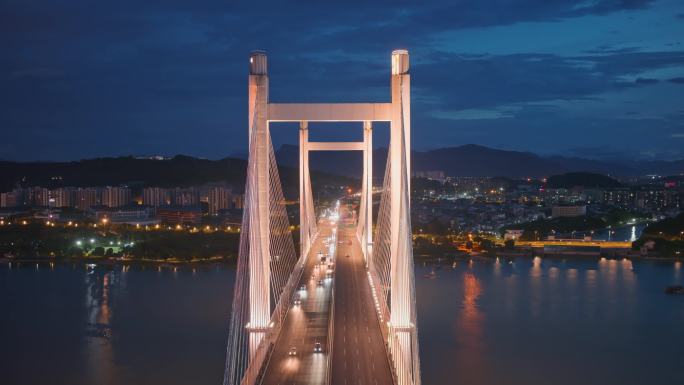 福州，鼓山大桥，夜景，航拍，桥梁，交通