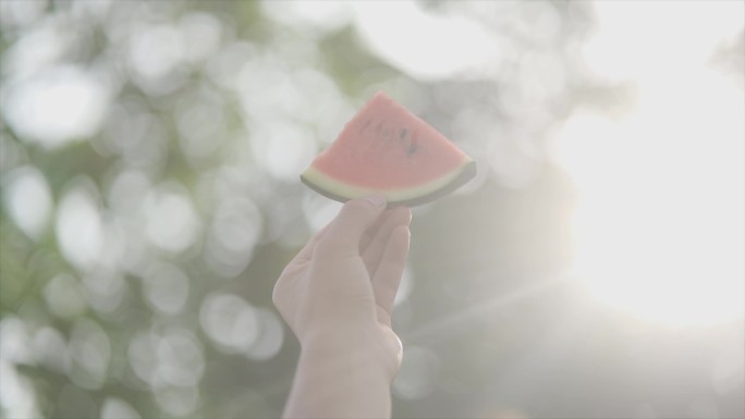 唯美浪漫小清新清凉一夏吃西瓜向往自由意境