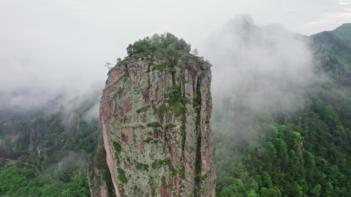 航拍丽水缙云仙都景区自然风光