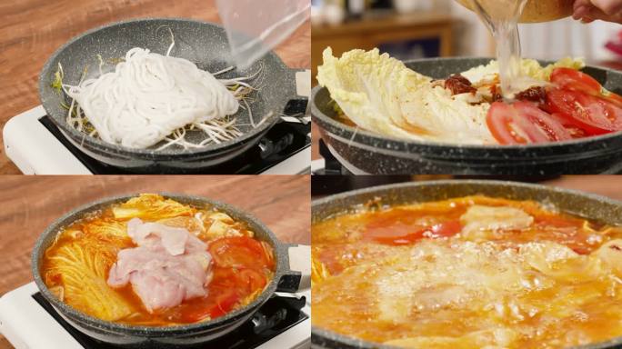 番茄酸菜鱼烹饪过程