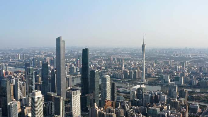 广州珠江新城城市航拍视频