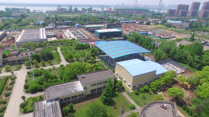 安徽 安庆市污水处理厂环保 饮用水 航拍