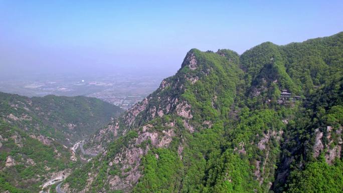 西安秦岭终南山丰裕口山谷峡谷航拍