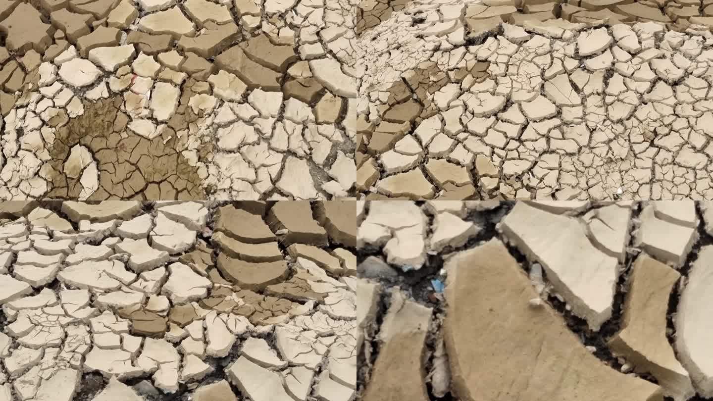 有裂缝的泥巴干枯的泥巴路干旱土地裂缝