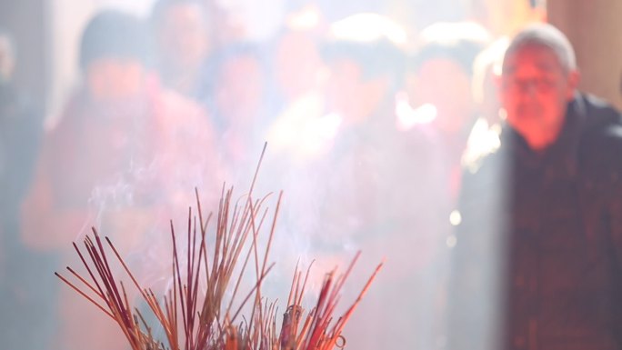 清明冬至祠堂宗祠寺庙祭祀祭祖拜佛香火实拍