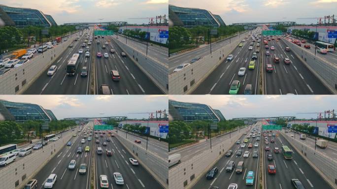 上海城市快速路车流延时视频