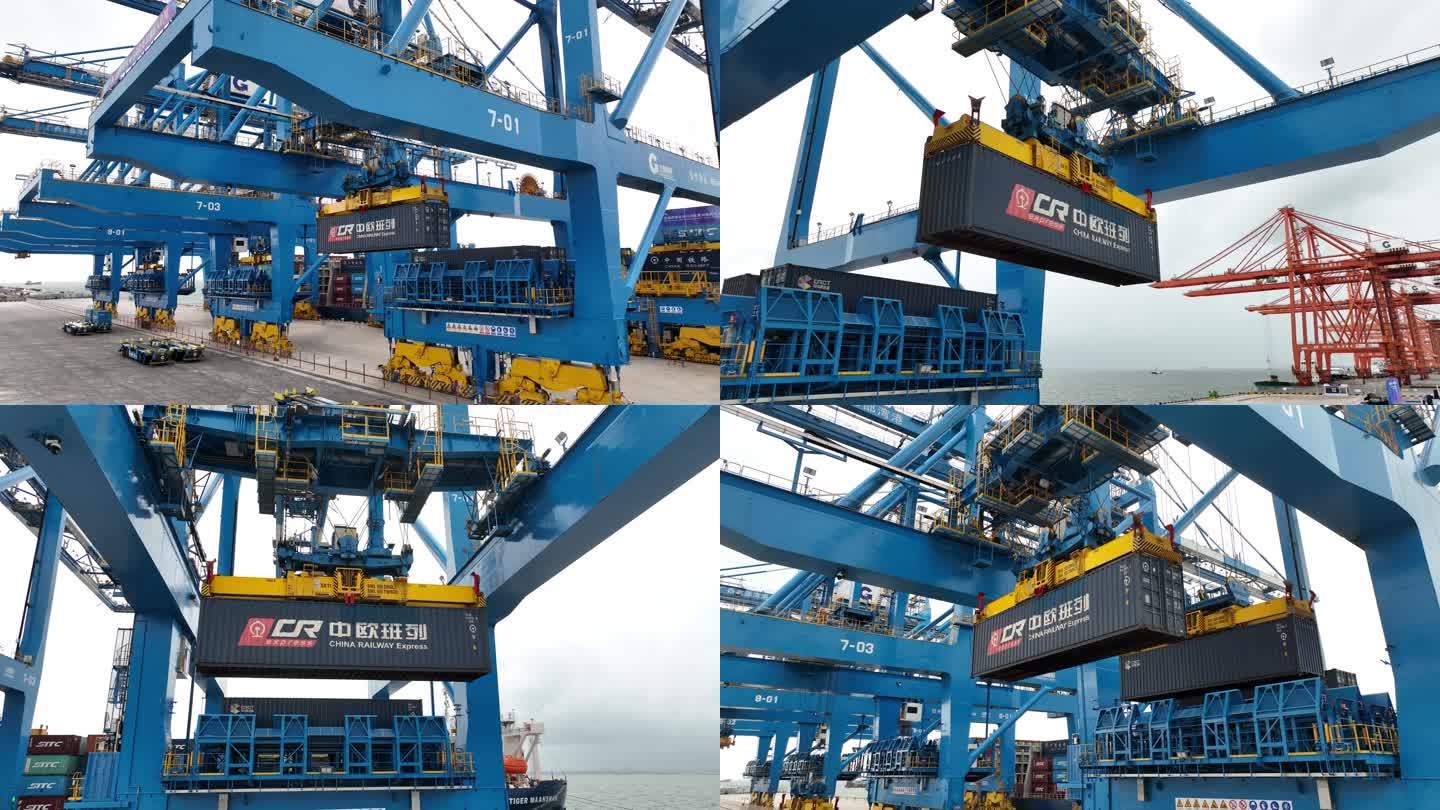 广西 钦州港 自动化码头 轮集装箱 码头